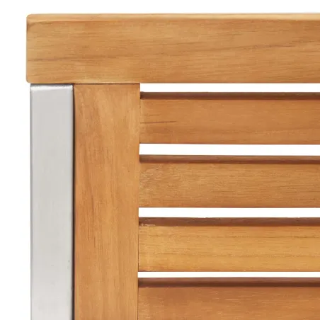 Chaises de jardin avec coussins lot de 2 Teck solide et acier