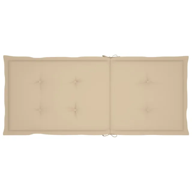 Chaises de jardin lot de 2 et coussins beige Bois teck massif
