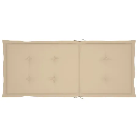 Chaises de jardin lot de 2 et coussins beige Bois teck massif
