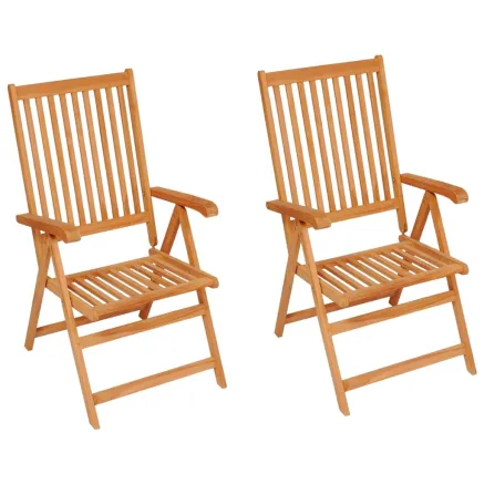 Chaises de jardin lot de 2 et coussins bleu Bois de teck 2