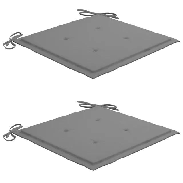 Chaises de jardin lot de 2 et coussins gris Bois de teck massif