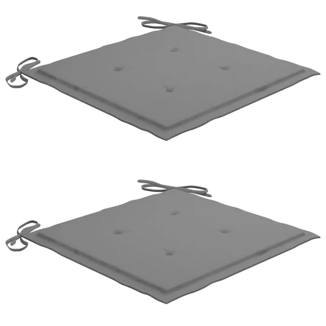 Chaises de jardin lot de 2 et coussins gris Bois de teck massif