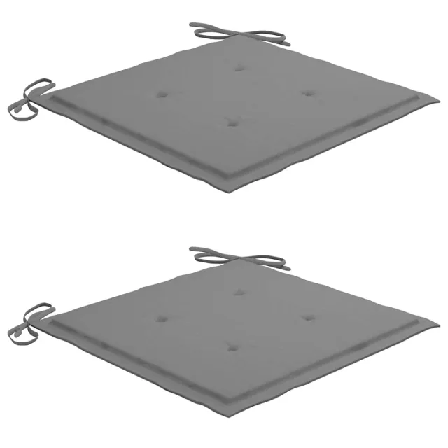 Chaises de jardin et coussins gris lot de 2 Bois de teck massif