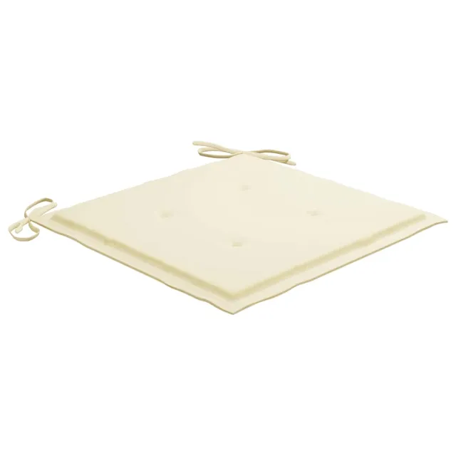 Chaises de jardin avec coussins crème lot de 3 Bois teck massif