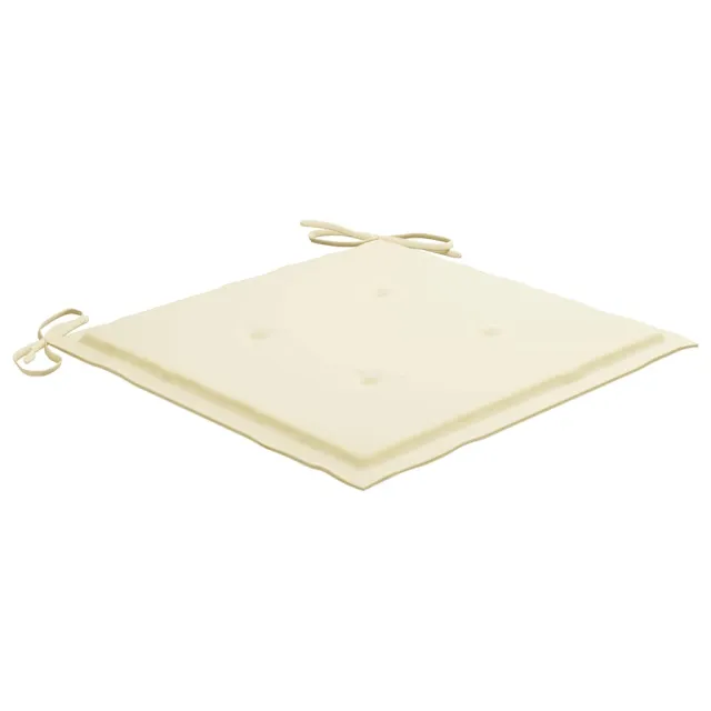 Chaises de jardin et coussins crème lot de 4 Bois teck massif