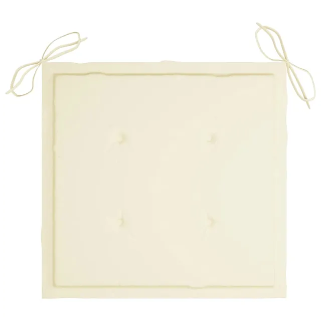 Chaise à bascule avec coussin crème Bois de teck solide