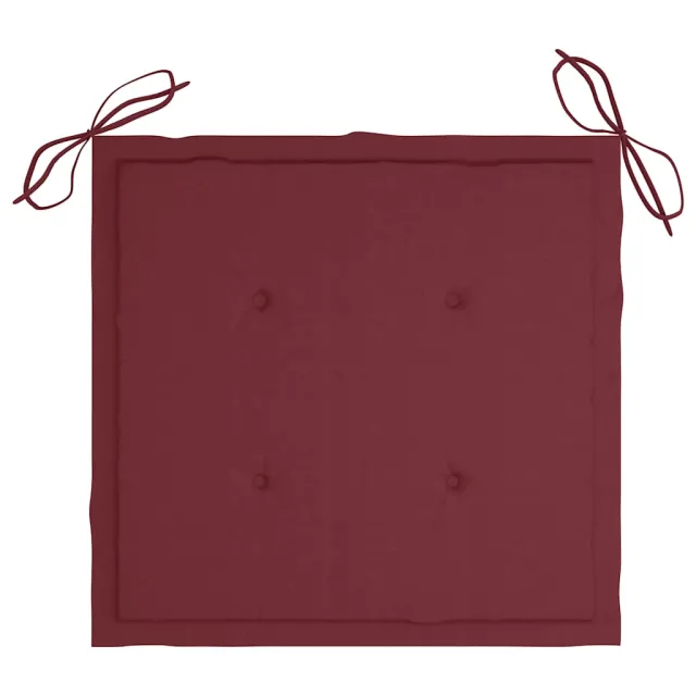 Chaise à bascule avec coussin rouge bordeaux Bois de teck