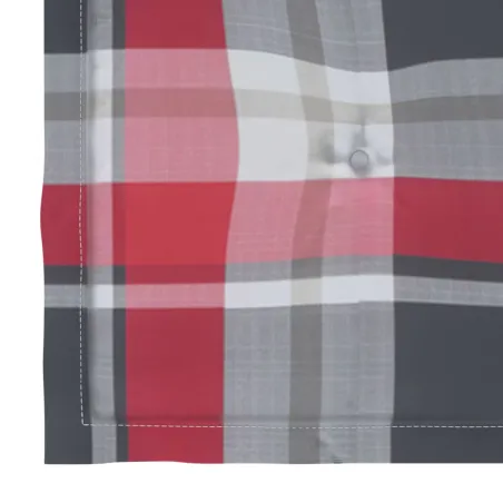 Chaise à bascule avec coussin à carreaux rouges Bois de teck