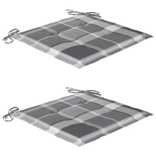 Chaise à bascule avec coussin à carreaux gris Bois de teck