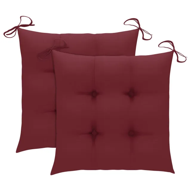 Chaise à bascule avec coussin rouge bordeaux Bois de teck