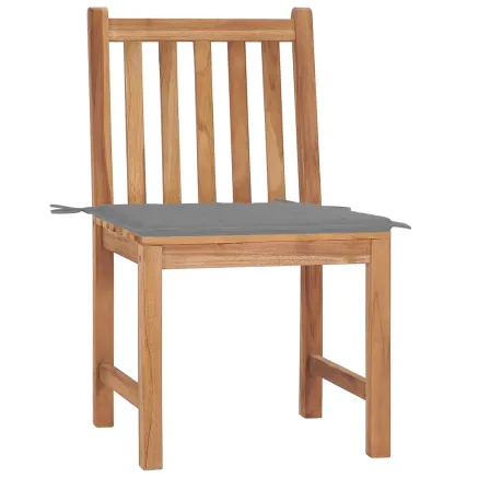 Chaises de jardin lot de 2 avec coussins Bois de teck massif 2