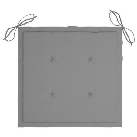 Chaises de jardin lot de 2 avec coussins Bois de teck massif