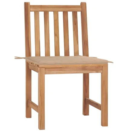 Chaises de jardin lot de 2 avec coussins Bois de teck massif 2