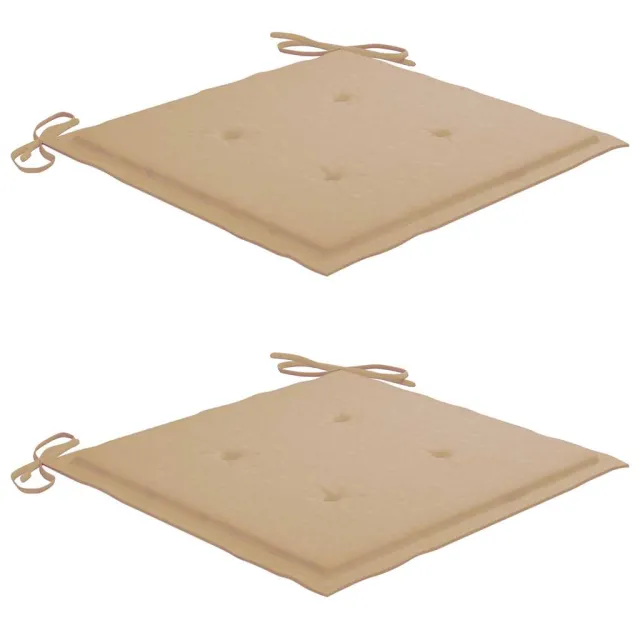 Chaises de jardin lot de 2 avec coussins Bois de teck massif