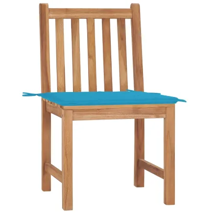 Chaises de jardin lot de 2 avec coussins Bois de teck massif 2