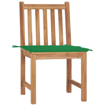 Chaises de jardin lot de 2 avec coussins Bois de teck massif 2