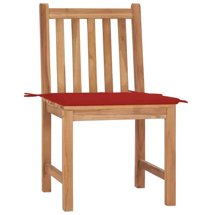 Chaises de jardin lot de 2 avec coussins Bois de teck massif 2