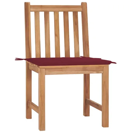 Chaises de jardin lot de 2 avec coussins Bois de teck massif 2