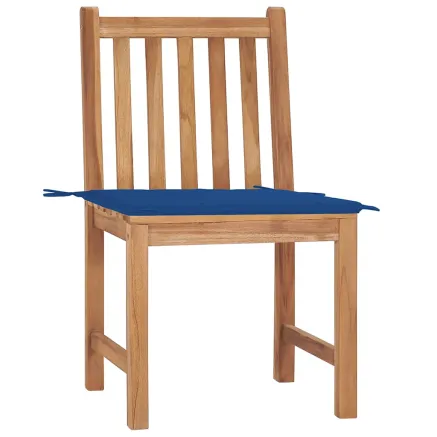 Chaises de jardin lot de 2 avec coussins Bois de teck massif 2