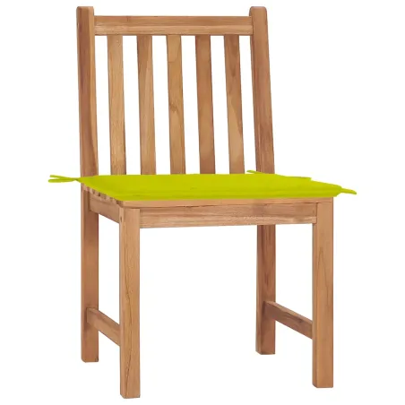 Chaises de jardin lot de 2 avec coussins Bois de teck massif
