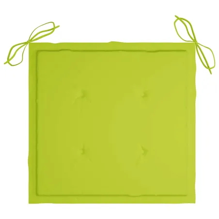 Chaises de jardin lot de 2 avec coussins Bois de teck massif