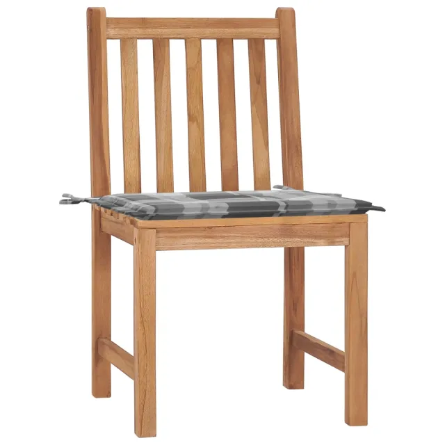 Chaises de jardin lot de 2 avec coussins Bois de teck massif