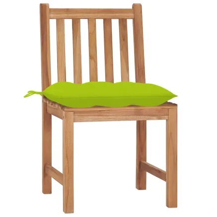 Chaises de jardin lot de 2 avec coussins Bois de teck massif 2