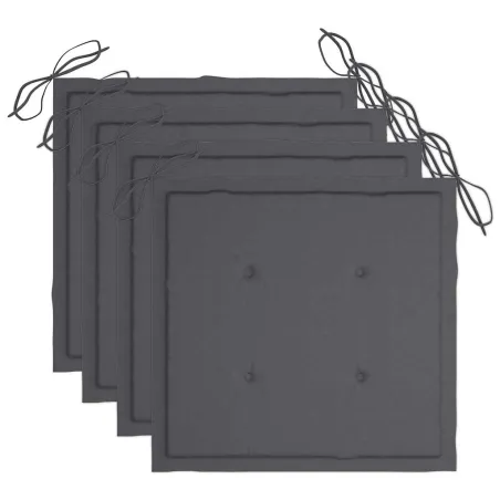 Chaises à manger d'extérieur lot de 3 et coussins Acacia massif