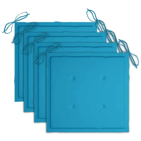 Chaises à manger d'extérieur lot de 3 et coussins Acacia massif