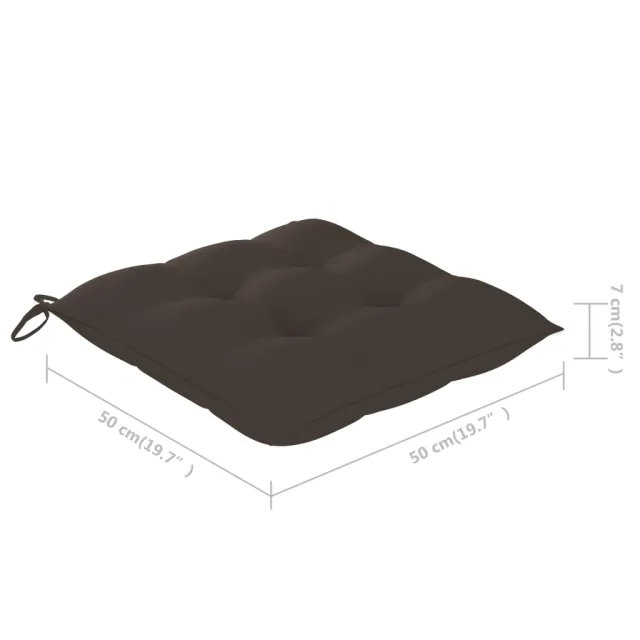 Chaises à manger d'extérieur lot de 3 et coussins Acacia massif