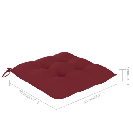 Chaises à manger d'extérieur lot de 3 et coussins Acacia massif