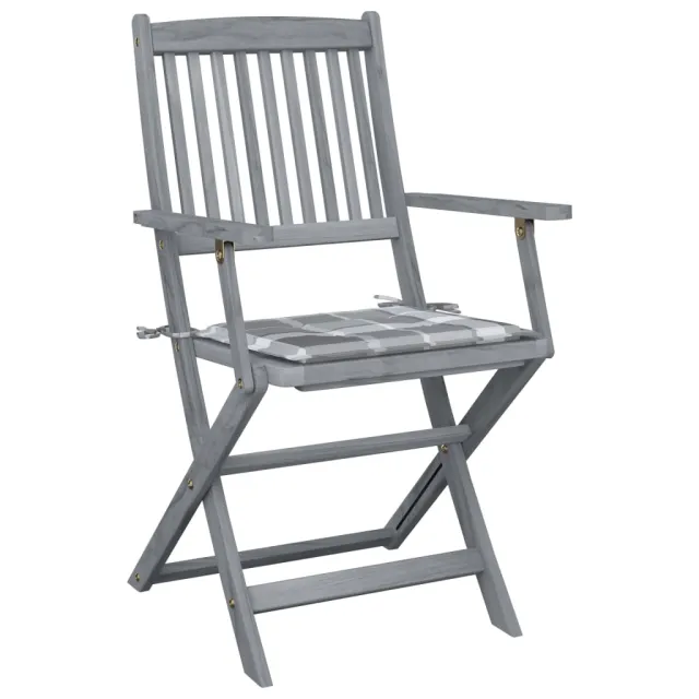 Chaises pliables d'extérieur lot de 4 et coussins Bois d'acacia