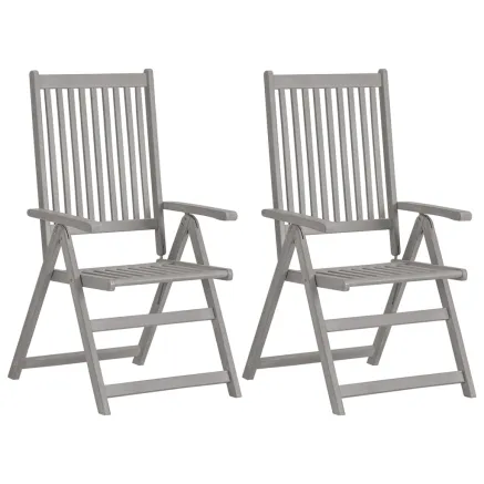 Chaises inclinables de jardin lot de 4 et coussins Bois acacia 2
