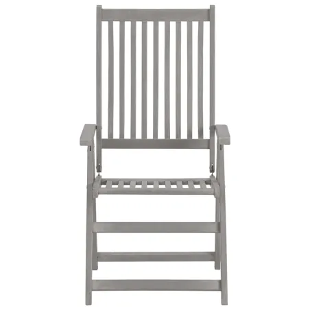 Chaises inclinables de jardin lot de 4 et coussins Bois acacia