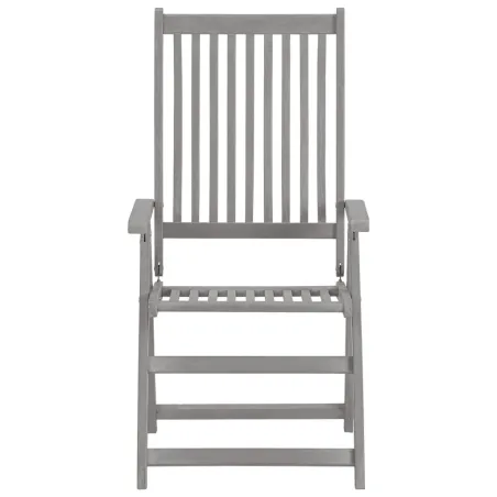 Chaises inclinables de jardin lot de 4 et coussins Bois acacia