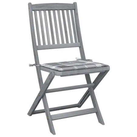 Chaises pliables d'extérieur lot de 6 et coussins Bois d'acacia