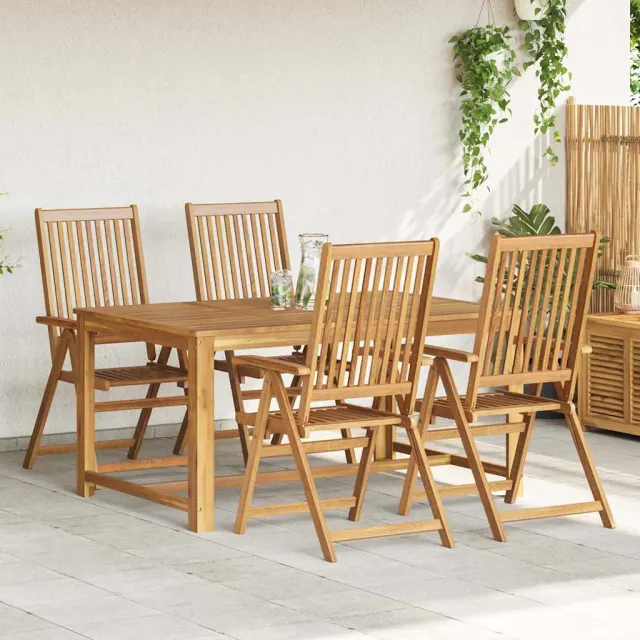 Chaises pliables de jardin lot de 4 Bois d'acacia solide