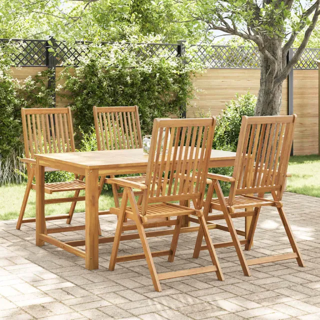 Chaises pliables de jardin lot de 4 Bois d'acacia solide