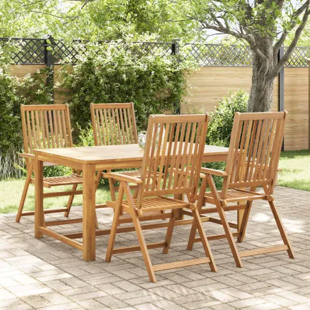 Chaises pliables de jardin lot de 4 Bois d'acacia solide