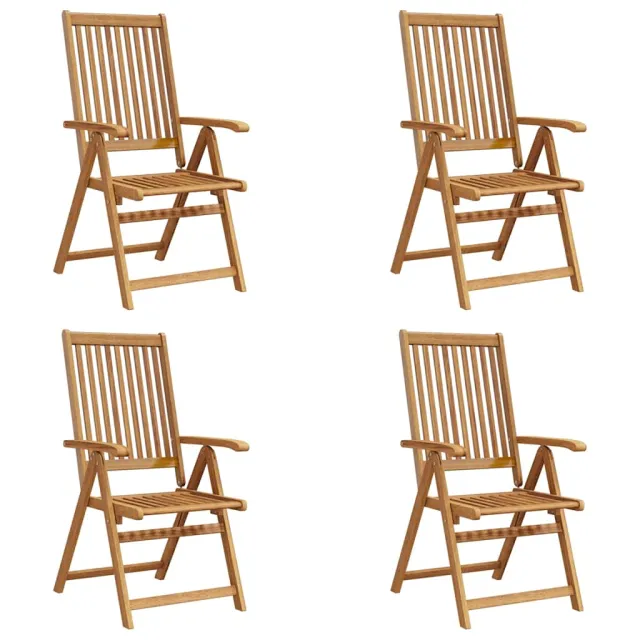 Chaises pliables de jardin lot de 4 Bois d'acacia solide