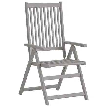 Chaises inclinables de jardin lot de 4 Gris Bois solide acacia 2