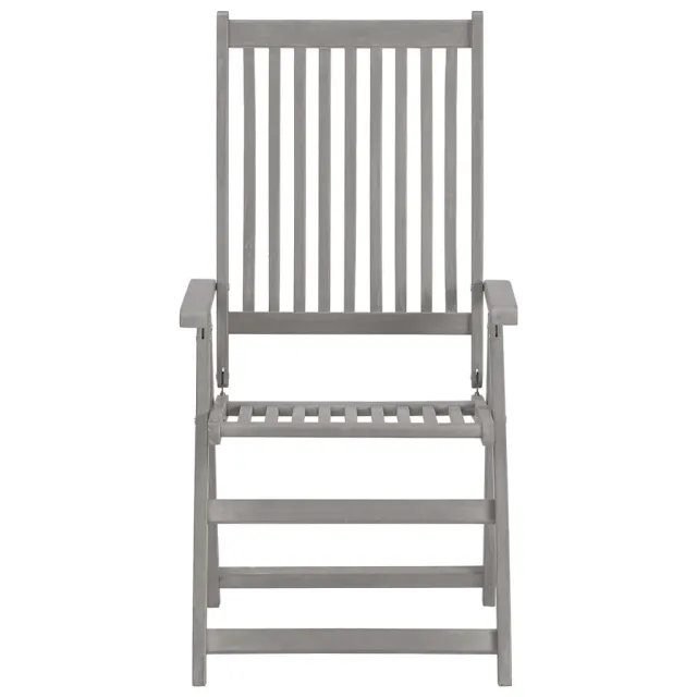 Chaises inclinables de jardin lot de 4 Gris Bois solide acacia