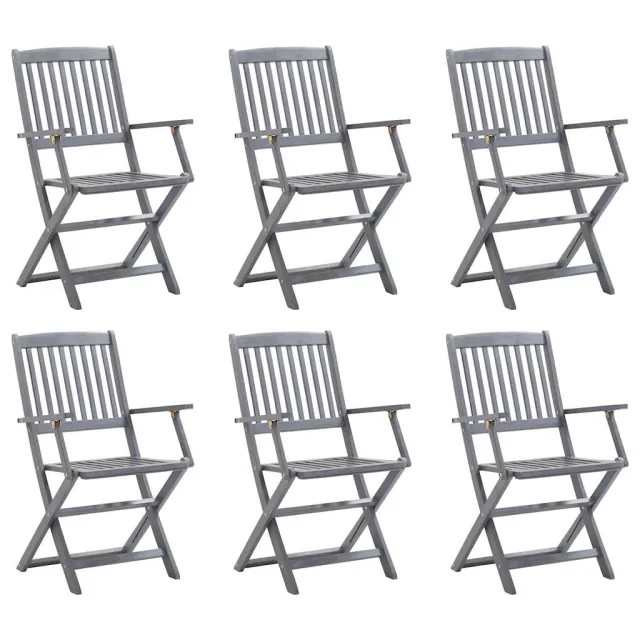 Chaises pliables d'extérieur lot de 6 Bois d'acacia solide