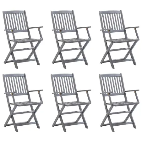 Chaises pliables d'extérieur lot de 6 Bois d'acacia solide