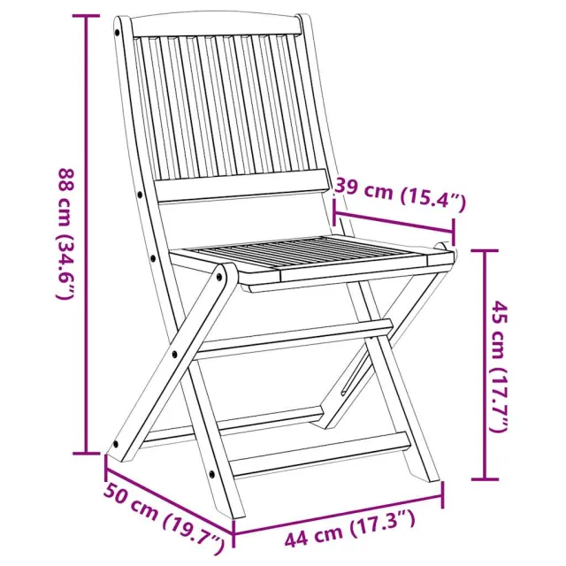 Chaises pliables d'extérieur lot de 6 Bois d'acacia solide