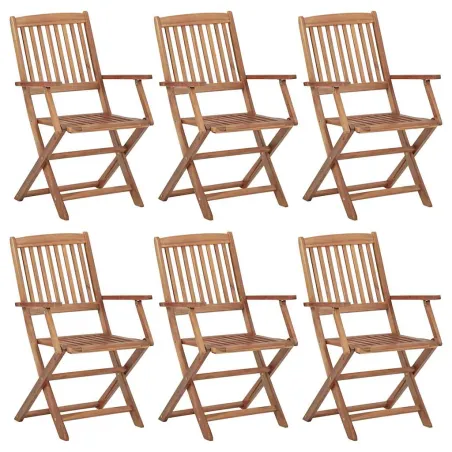 Chaises pliables de jardin 6 pcs Bois d'acacia solide