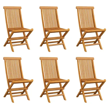 Chaises pliables de jardin 6 pcs Bois de teck solide