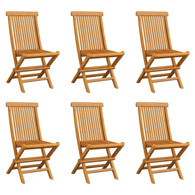 Chaises pliables de jardin 6 pcs Bois de teck solide