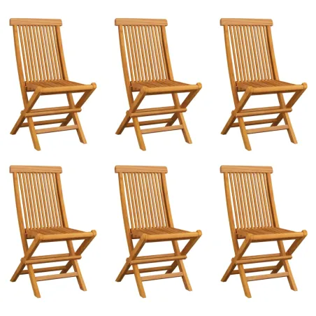 Chaises pliables de jardin 6 pcs Bois de teck solide