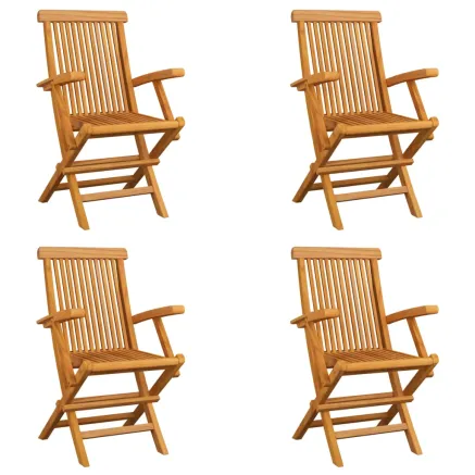 Chaises pliables de jardin lot de 4 Bois de teck solide